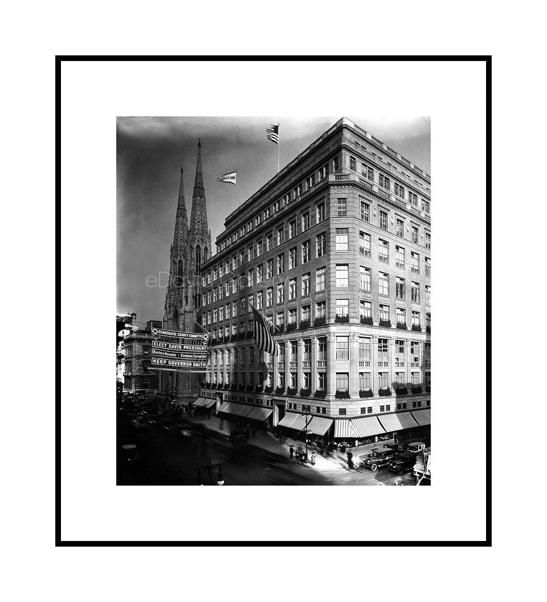 Saks Fifth Avenue and St. Patricks Cathedral 1920