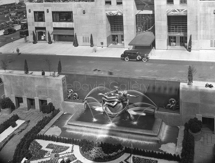 Rockefeller Center Fountain and Sunken Garden 1934